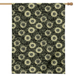 Dark Sunflower Pattern Print House Flag