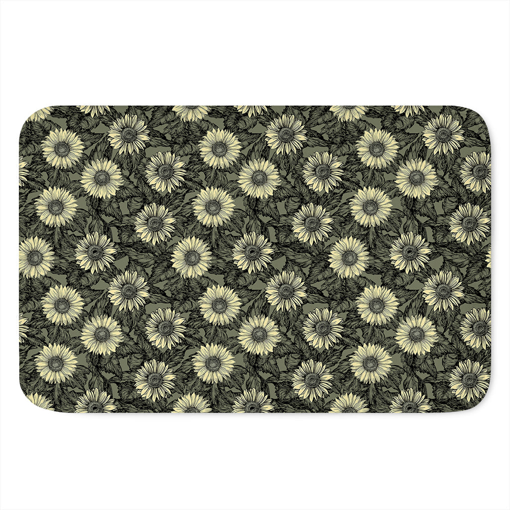 Dark Sunflower Pattern Print Indoor Door Mat