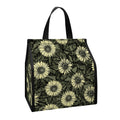 Dark Sunflower Pattern Print Insulated Lunch Tote