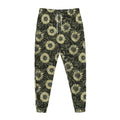Dark Sunflower Pattern Print Jogger Pants