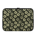 Dark Sunflower Pattern Print Laptop Sleeve