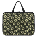 Dark Sunflower Pattern Print Laptop Sleeve With Handle