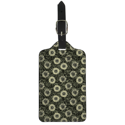 Dark Sunflower Pattern Print Luggage Tag