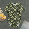 Dark Sunflower Pattern Print Men's Bodysuit