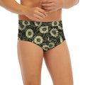 Dark Sunflower Pattern Print Men's Briefs