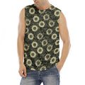 Dark Sunflower Pattern Print Men's Fitness Tank Top