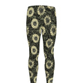 Dark Sunflower Pattern Print Men's Leggings