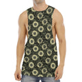 Dark Sunflower Pattern Print Men's Muscle Tank Top