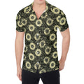 Dark Sunflower Pattern Print Men's Shirt