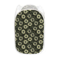 Dark Sunflower Pattern Print Mesh Laundry Hamper