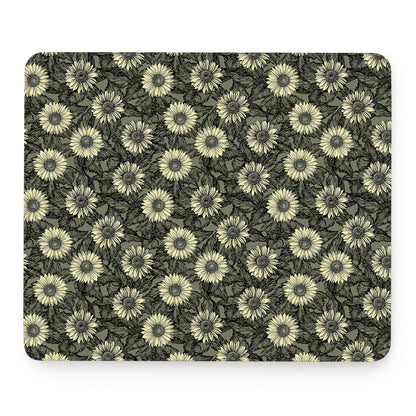 Dark Sunflower Pattern Print Mouse Pad