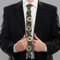 Dark Sunflower Pattern Print Necktie