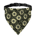 Dark Sunflower Pattern Print Over The Collar Dog Bandana