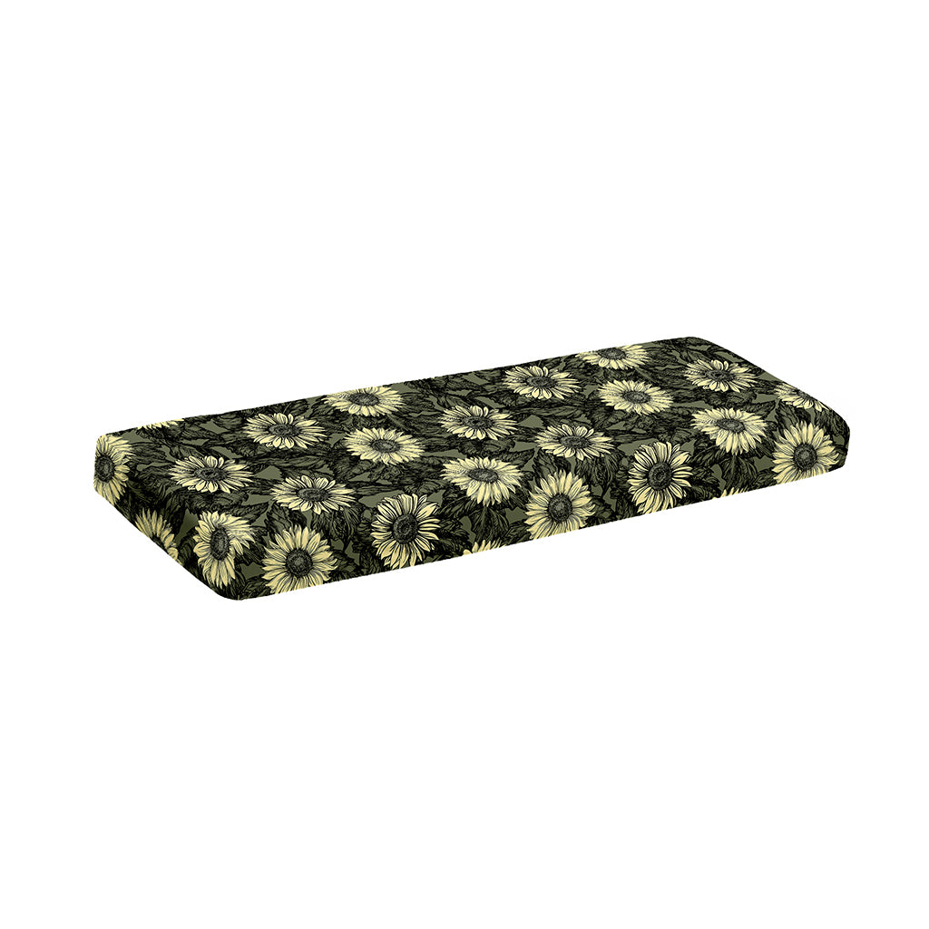Dark Sunflower Pattern Print Piano Keyboard Cover