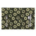 Dark Sunflower Pattern Print Placemat