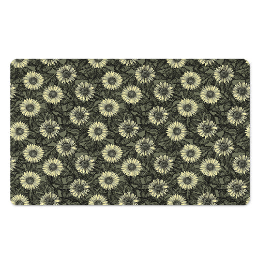 Dark Sunflower Pattern Print Polyester Doormat