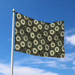 Dark Sunflower Pattern Print Polyester Flag