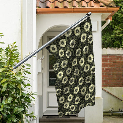 Dark Sunflower Pattern Print Polyester Flag