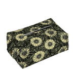 Dark Sunflower Pattern Print Rectangle Tissue Box Cover
