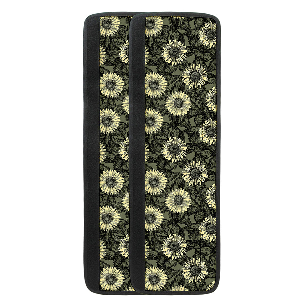 Dark Sunflower Pattern Print Refrigerator Handle Covers