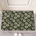 Dark Sunflower Pattern Print Rubber Doormat