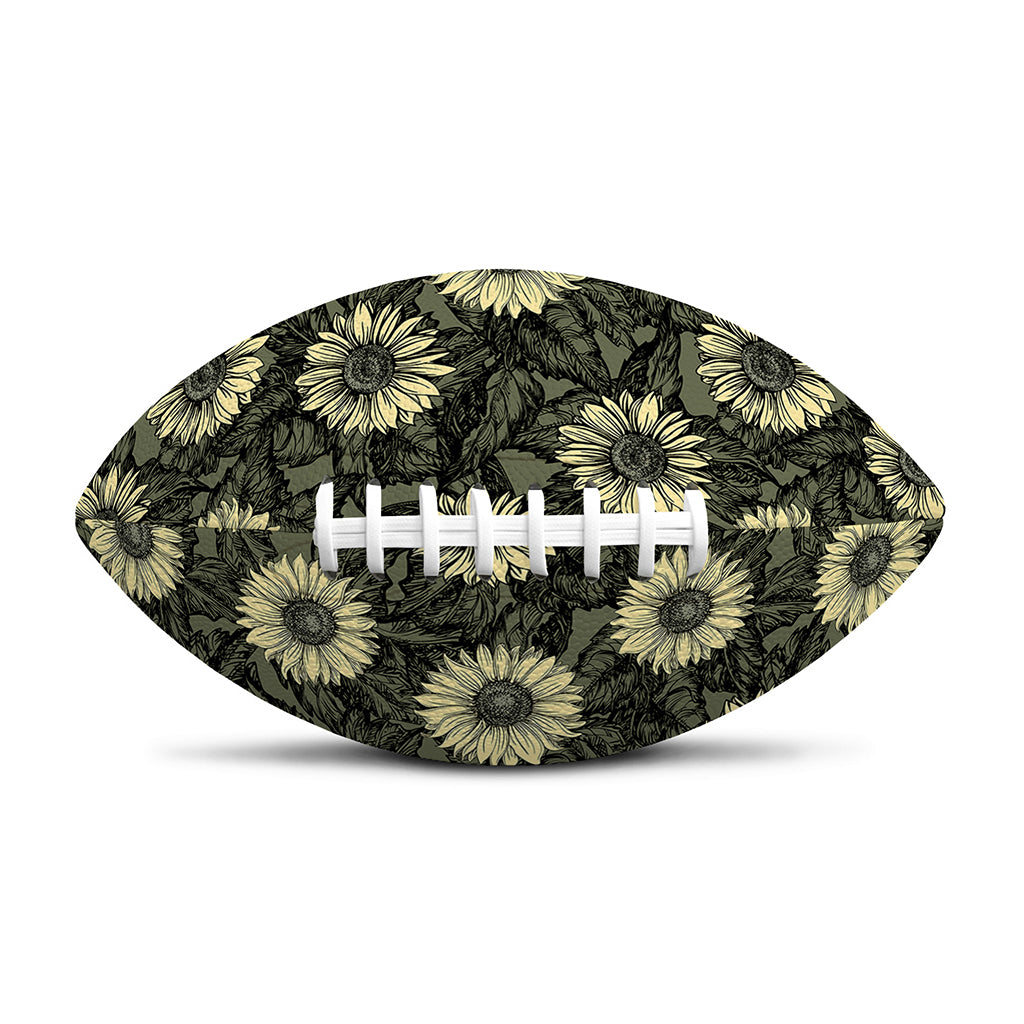 Dark Sunflower Pattern Print Rugby Ball