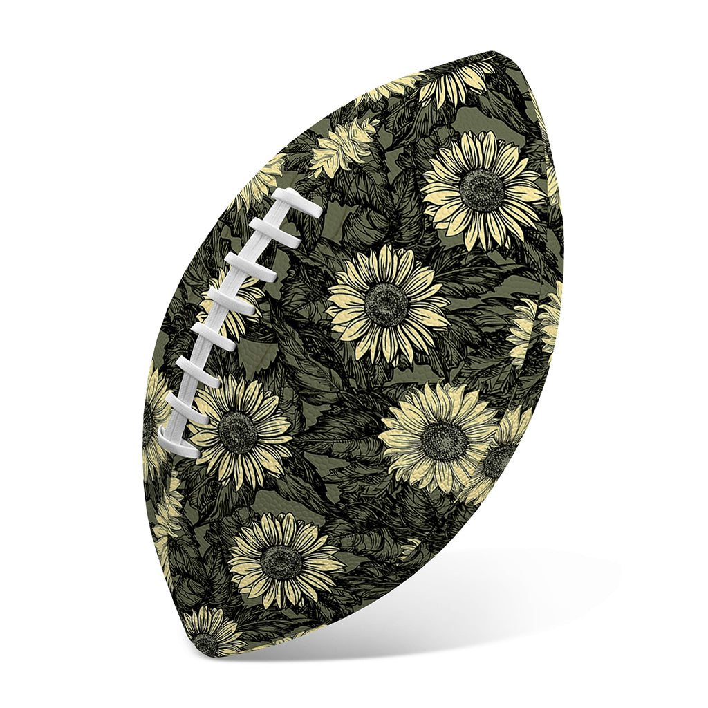 Dark Sunflower Pattern Print Rugby Ball