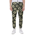 Dark Sunflower Pattern Print Joggers
