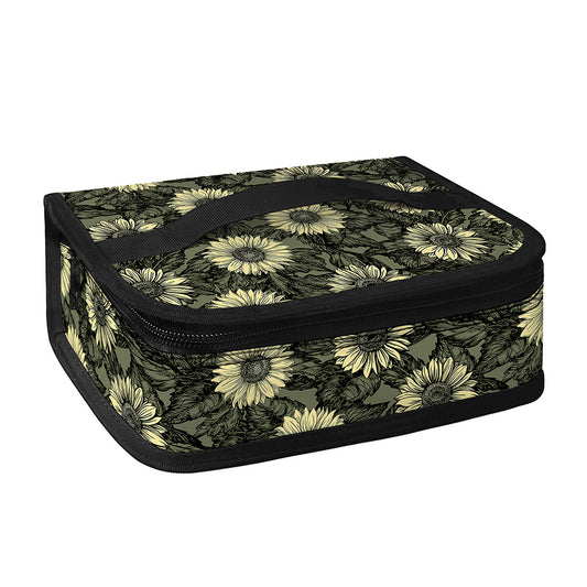 Dark Sunflower Pattern Print Small Lunch Bag