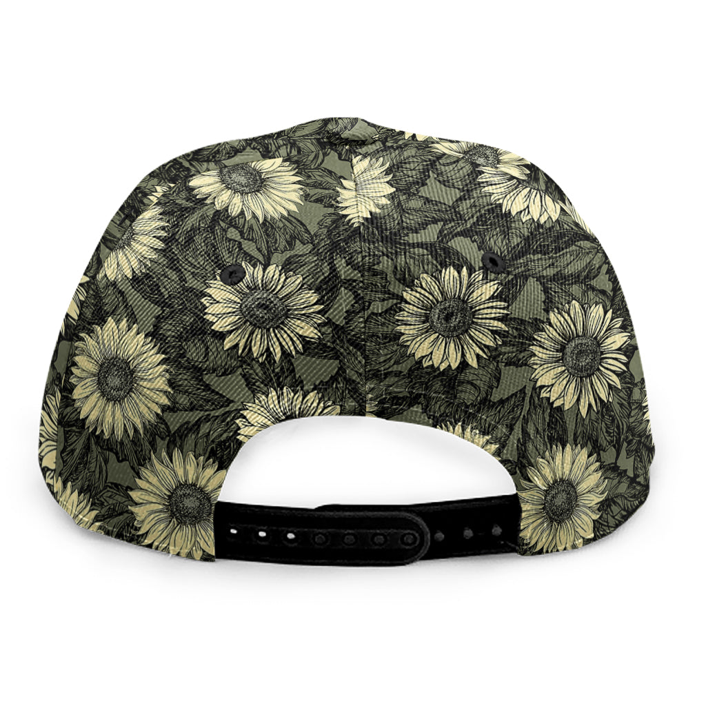 Dark Sunflower Pattern Print Snapback Cap