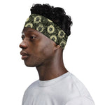 Dark Sunflower Pattern Print Sports Headband