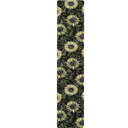 Dark Sunflower Pattern Print Table Runner