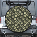 Dark Sunflower Pattern Print Tire Cover
