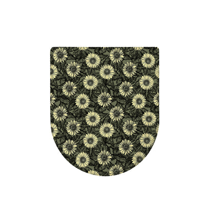 Dark Sunflower Pattern Print Toilet Lid Cover