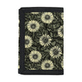 Dark Sunflower Pattern Print Trifold Wallet