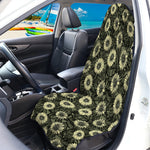 Dark Sunflower Pattern Print Waterproof Car Seat Cover