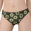 Dark Sunflower Pattern Print Women's Panties