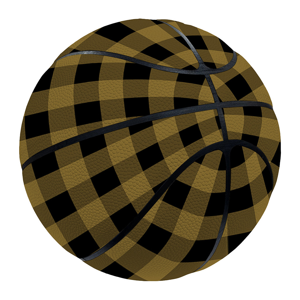 Dark Tan And Black Check Pattern Print Basketball