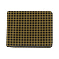 Dark Tan And Black Check Pattern Print Bifold Wallet