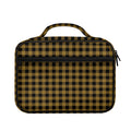 Dark Tan And Black Check Pattern Print Briefcase Bible Bag