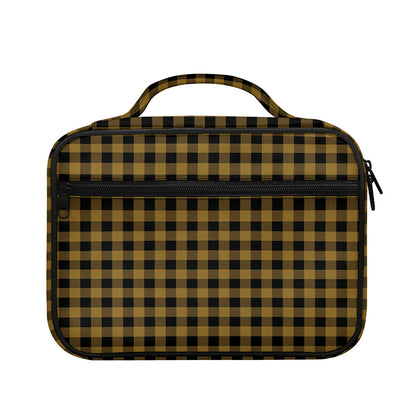 Dark Tan And Black Check Pattern Print Briefcase Bible Bag