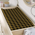 Dark Tan And Black Check Pattern Print Changing Pad Cover