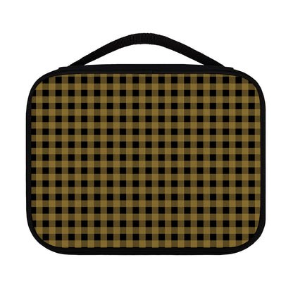 Dark Tan And Black Check Pattern Print Classic Bible Case