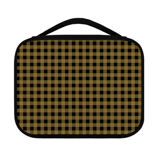 Dark Tan And Black Check Pattern Print Classic Bible Case