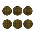 Dark Tan And Black Check Pattern Print Coaster Set