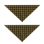 Dark Tan And Black Check Pattern Print Dog Bandana