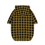 Dark Tan And Black Check Pattern Print Dog Zip Up Hoodie