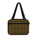 Dark Tan And Black Check Pattern Print Double Strap Bible Bag