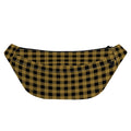 Dark Tan And Black Check Pattern Print Fanny Pack