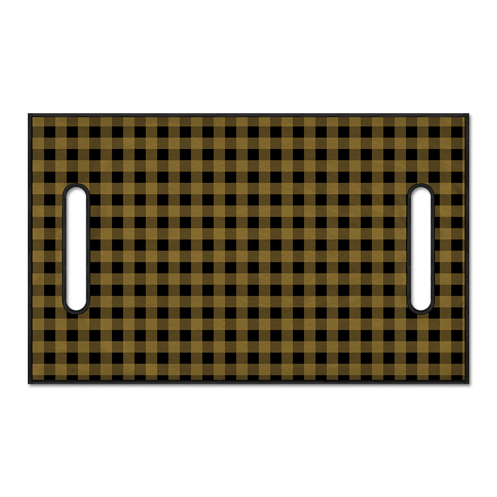 Dark Tan And Black Check Pattern Print Golf Cart Seat Cover